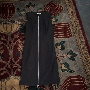 CACHE Black Fitted Full Length Zip Up Cocktail Dress; Classy & Sexy!!!